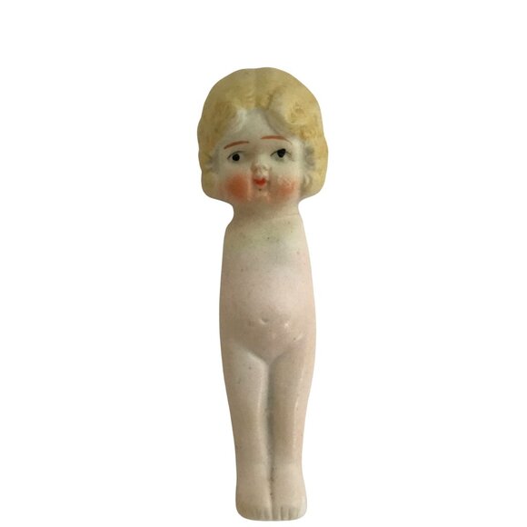 Antique Bisque Kewpie Doll (2) Jointed Arms Crocheted Dress Made In Japan 4 " - Picture 7 of 16